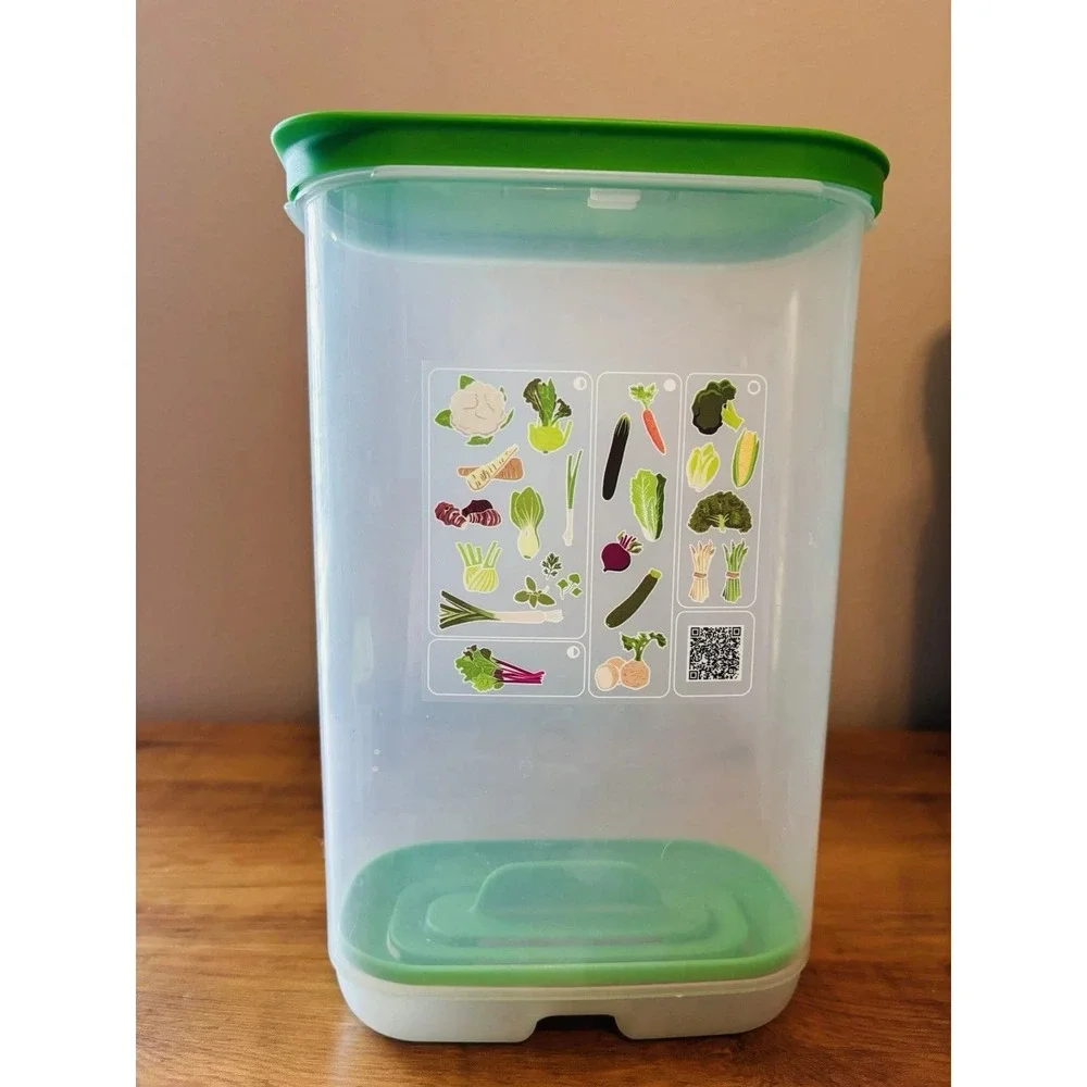 Tupperware FridgeSmart Large Deep Food Storage Container Green Lid 1.5 Gallon